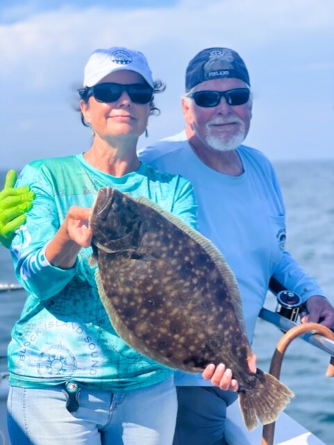 PLENTY OF FISH IN THE SEA: Many full limits this week of black sea bass and summer flounder (fluke) by youth and adult anglers on Pt. Judith Frances Fleet party boats.  (Submitted photos)